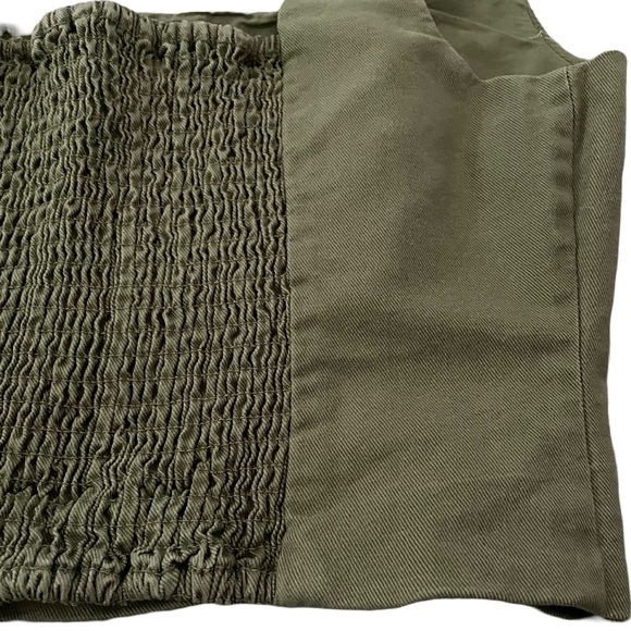 Z Supply mika cotton twill tank square neck corset crop size medium olive green - Picture 10 of 14